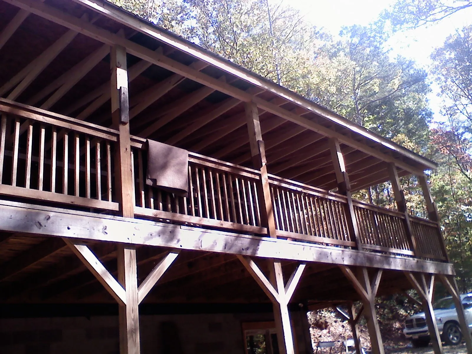Timber framing under a new elevated porch and deck — Roof Leak Repair in Princeton Junction by Roofing Brothers